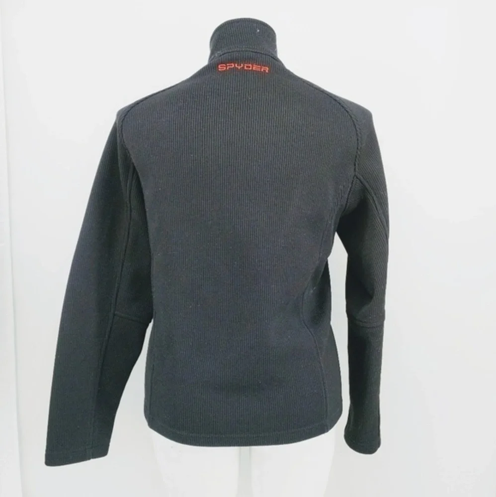 Spyder jacket black zip‎ up waffle knit